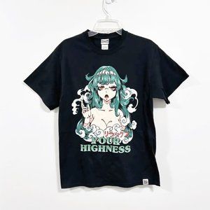 ✨NEW✨ Your Highness Anime Girl Foggy Green Hair Japanese Girl Graphic Tee